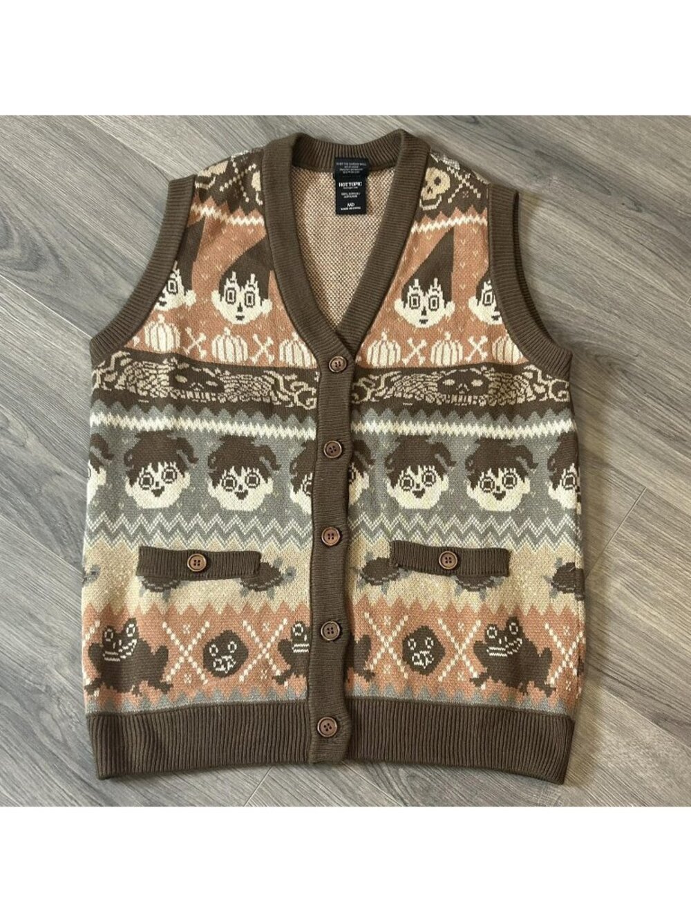 Hot Topic Sweater Vest Womens M Over The Garden Wall Knit Wirt Greg Fair Isle